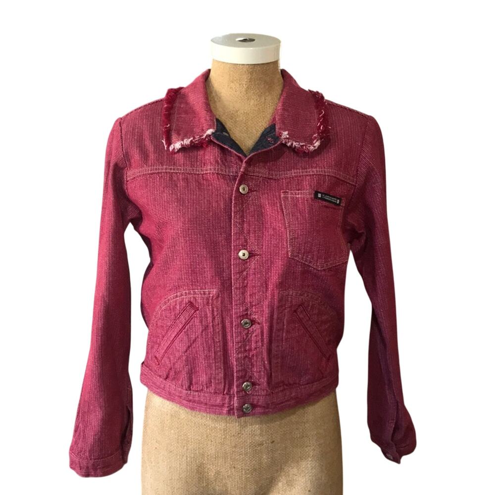 Le Jean De Marithe Francois Girbaud Red Jacket Vintage Original Women's Sz 6 / 8